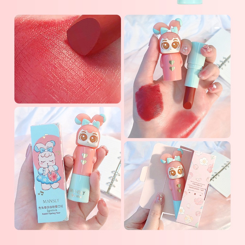 Son Lì Kháng Nước Lâu Trôi Chống Dính Cốc 6 Màu Lựa Chọn Thiết Kế Hoạt Hình Phong Cách Hàn Quốc