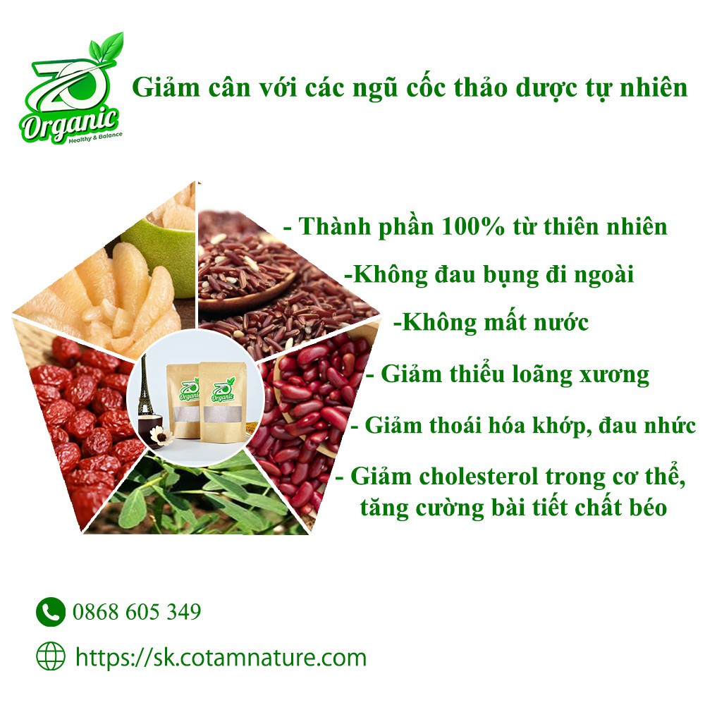 Bột ngũ cốc giảm cân thảo dược tự nhiên - Thành phần gạo lứt huyết rồng Điện Biên, đậu đỏ, táo, bưởi | BigBuy360 - bigbuy360.vn