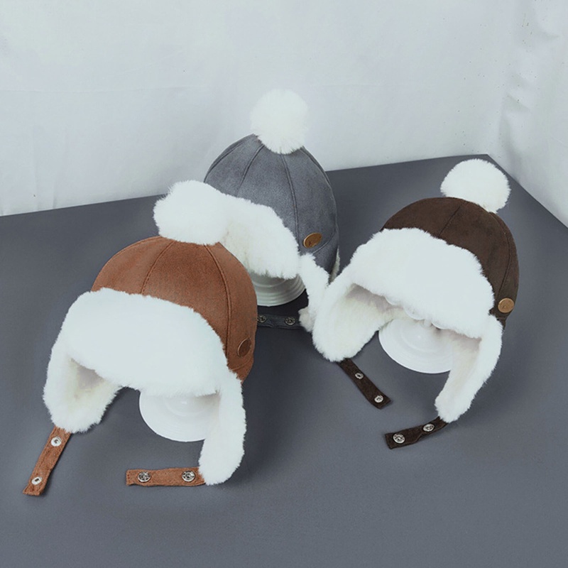 Mũ Vải Bông Che Tai Giữ Ấm Mùa Đông Dành Cho Bé Trai Gái