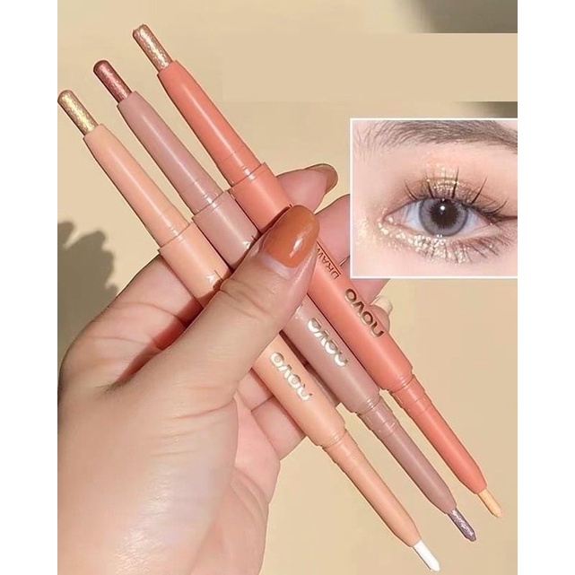 Bút Kẻ Bọng Mắt 2 Đầu Nhũ và Lỳ NOVO