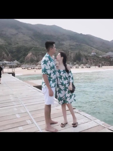Set lá xanh trễ vai hàng đẹp Hanna