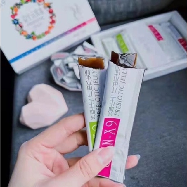 Combo Giá Sỉ 10 Hộp Thạch Giảm Cân, Thải Mỡ - PREBIOTIC JELLY - Thạch Xanh, Skin X9