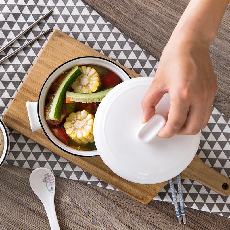 Tô sứ đựng canh cỡ lớn có quai cầm tiện dụng