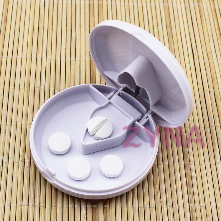 Layer Pill Medicine Crusher Grinder Splitter Tablet Divider Cutter Storage Box My