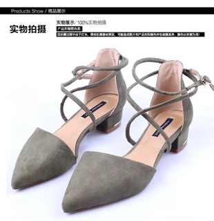 M2: Giày cao gót da lộn 2cm