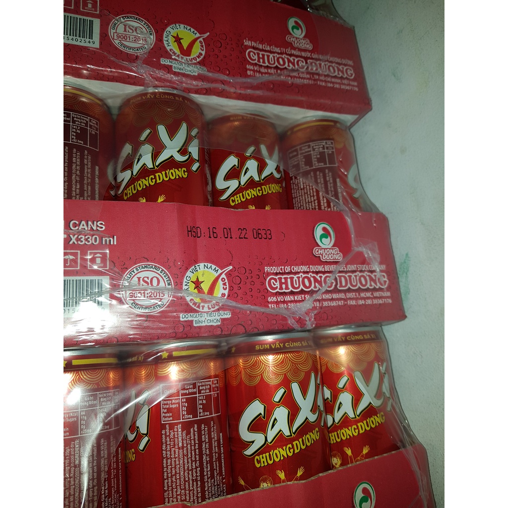 Lốc 6 Nước Ngọt Có Gas Xá Xị Chương Dương Soft Drink Lon 330ml Date Luôn Mới