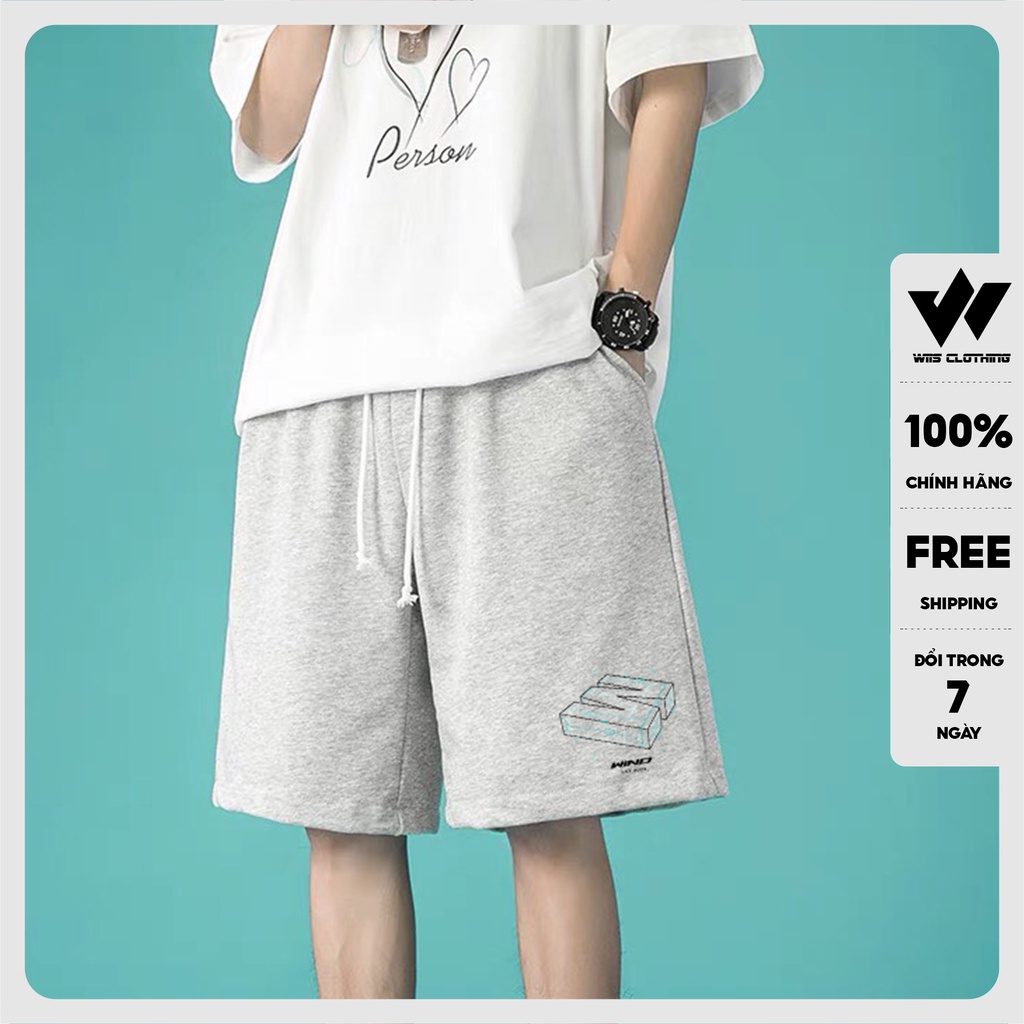 Quần short thun nam ống rộng WIIS unisex 3D quần đùi lửng thời trang nam nữ ulzzang