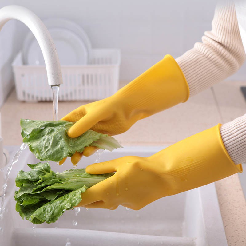 Găng tay cao su dẻo chống mài mòn bảo vệ tay khi rửa chén dĩa/vệ sinh/giặt ủi đa năng