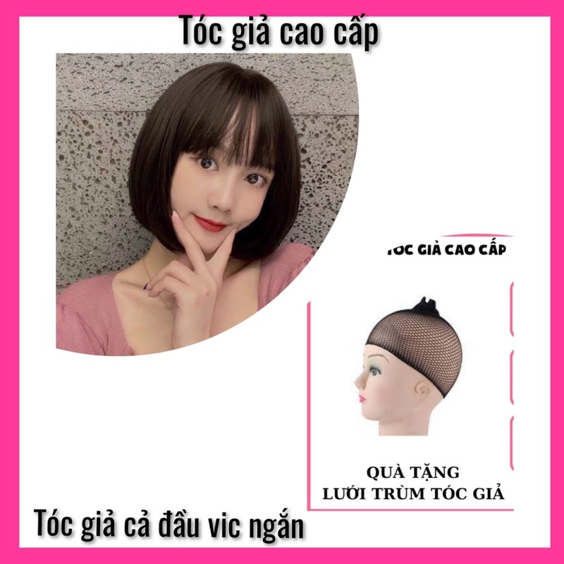 tóc  giả vic nguyên đầu cao cấp ❇️freeship ❇️tặng kèm lưới trùm tóc ❇️