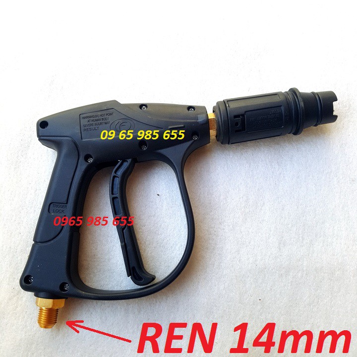 súng rửa xe áp lực cao cò đen, vòi xịt rửa xe ren ngoài 14mm,22mm tuỳ chọn khi đặt hàng