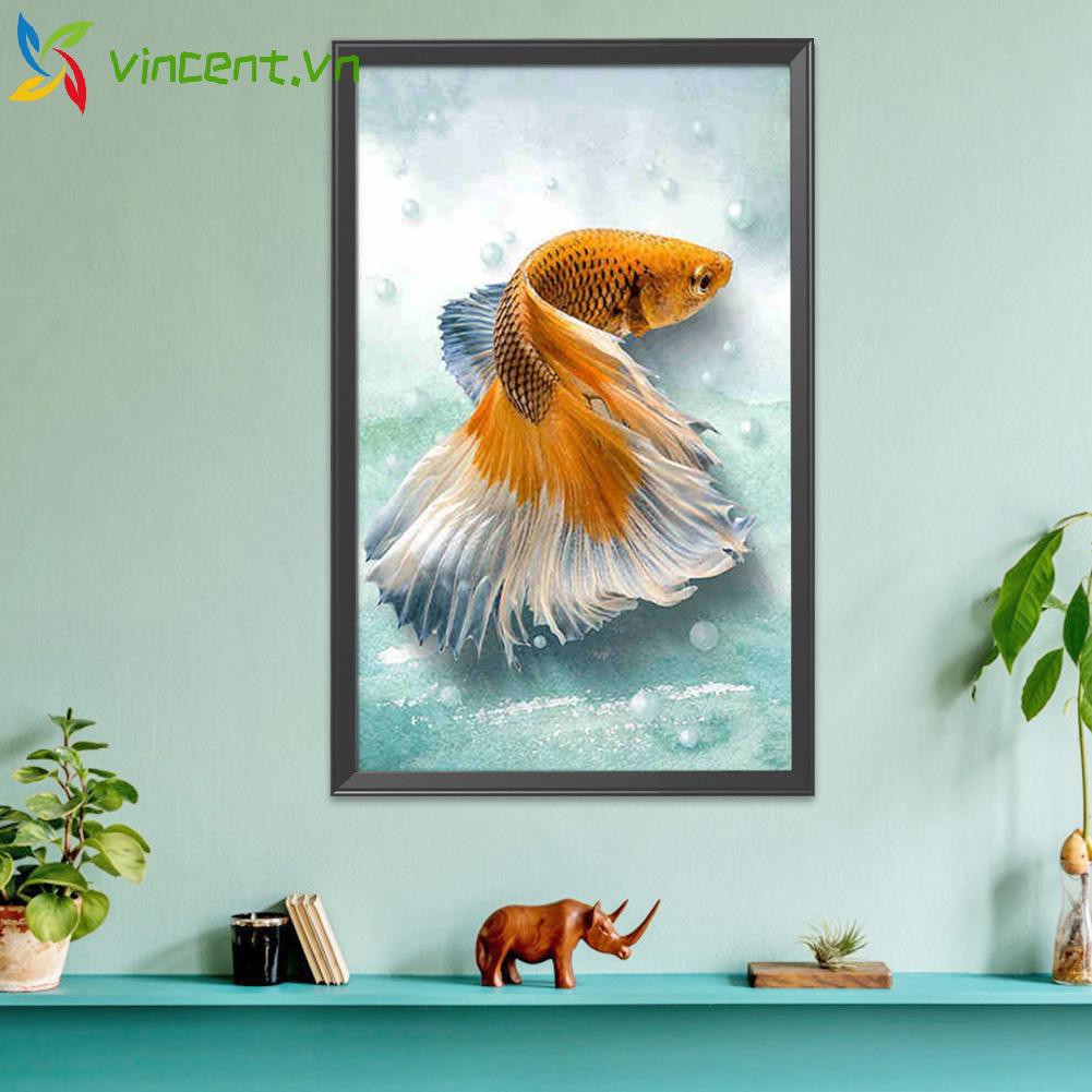 Tranh Thêu Chữ Thập Hình Cá Vàng 11ct