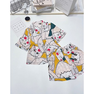 Đồ bộ Pyjama đùi vải tole babydoll F21 (42-68kg)