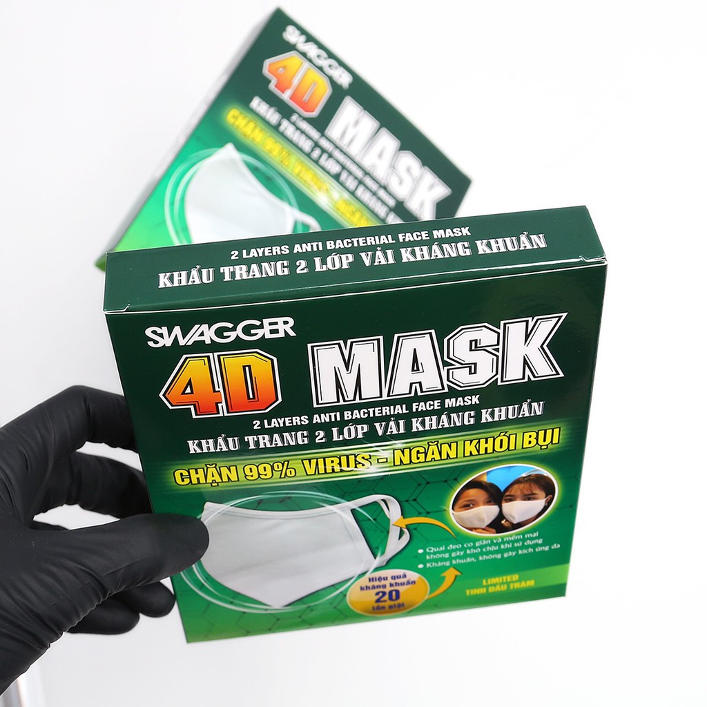 [4D Mask] Hộp 5 Khẩu Trang Swagger - Hiệu Quả 20 Lần Giặt | WebRaoVat - webraovat.net.vn