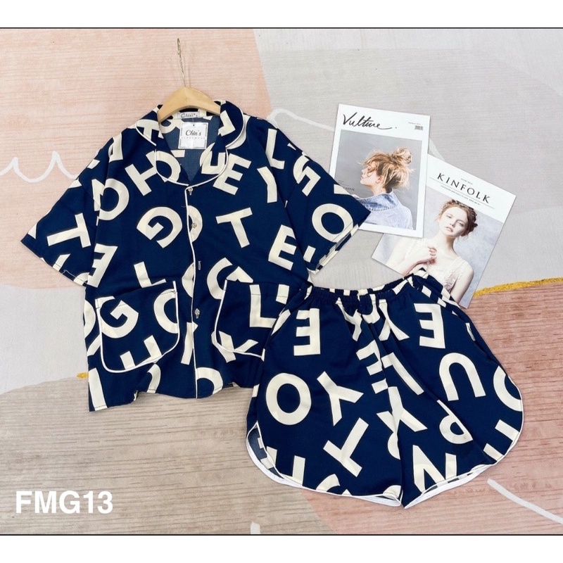 Bộ pijama cánh tay dơi lụa mango