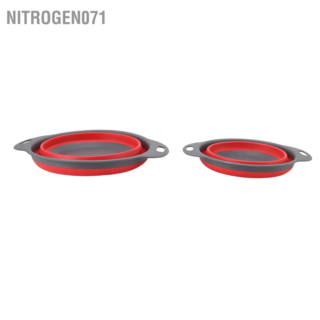 Nitrogen071 Rổ lướt SILICON gấp gọn TRÒN_HÀNG CÓ SẴN - 2 cái Giỏ rửa rau củ quả