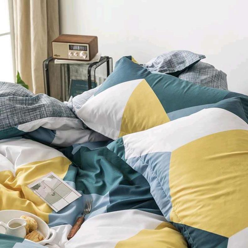 Bộ chăn ga gối cotton Lidaco decor phòng ngủ vintage  Zic Zăc