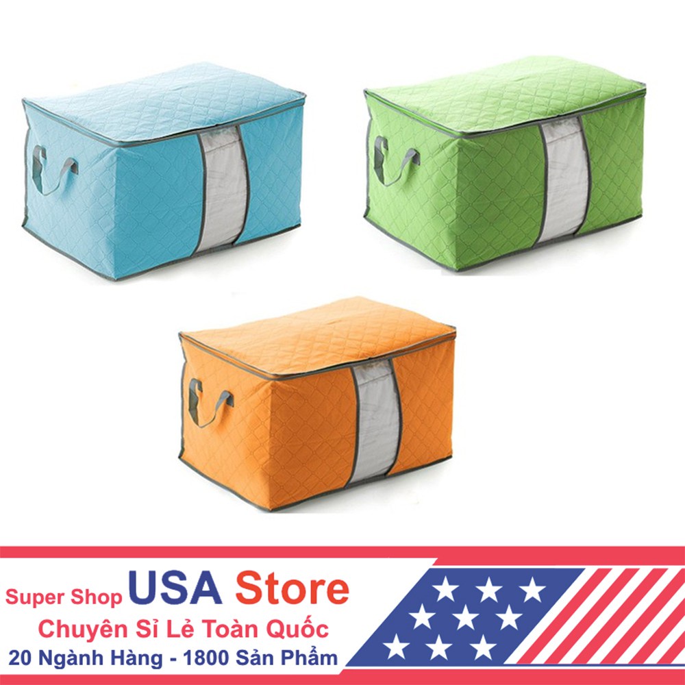 Sỉ 03 Túi Vải Đựng Quần Áo Chăn Màn Mền Big Size 60Cm Loại 1 - Túi Đựng Đồ Cỡ Lớn Dáng Ngang Đa Năng