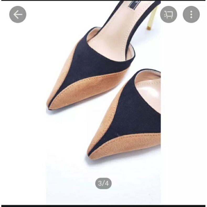 PASS GIÀY CAO GÓT ADWEINA CHÍNH HÃNG da lộn phối hồng 7CM SIZE 37