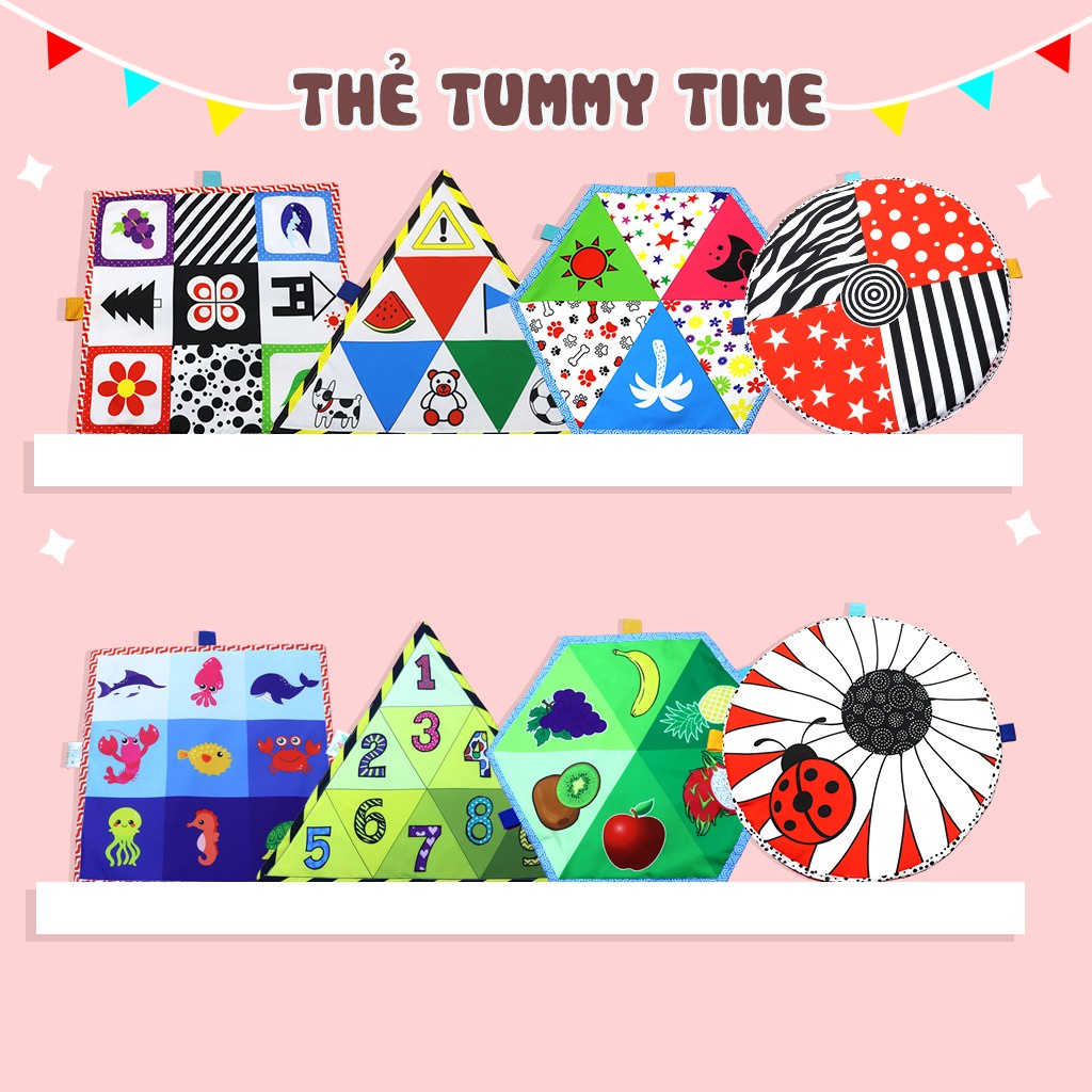 Tranh vải Tummy Time kích thích thị giác PiPoVietnam cho bé từ sơ sinh