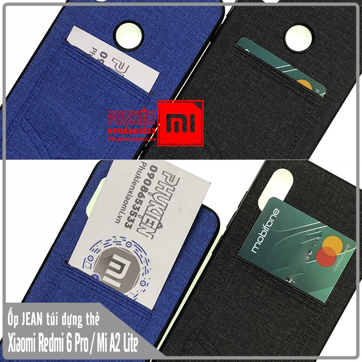 Ốp lưng Xiaomi Redmi 6 Pro / Mi A2 Lite giả JEAN túi đựng