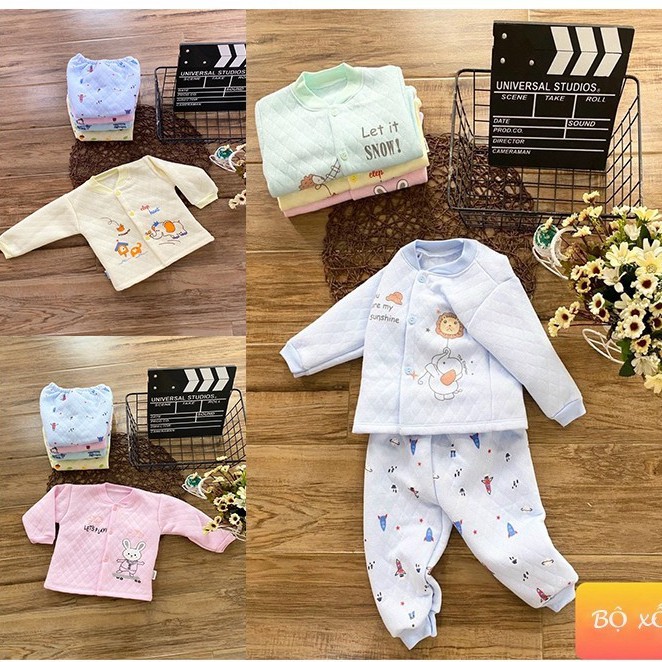 Bộ dài tay - Bộ quần áo nỉ xốp trần bông siêu nhẹ cho bé MẪU MỚI (4-14kg)