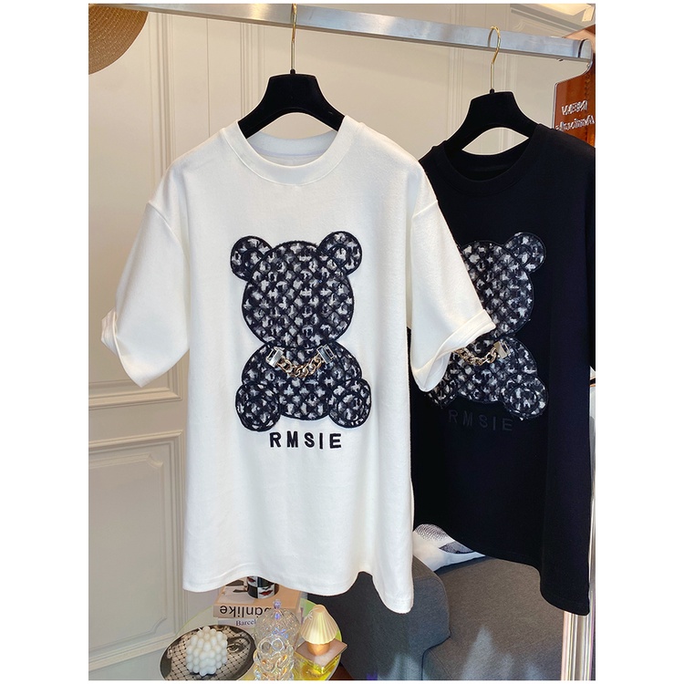 NRVP Áo Thun Cotton Tay Ngắn Cổ Tròn Thời Trang Mùa Hè Phong Cách Hàn Quốc Dành Cho Nữ