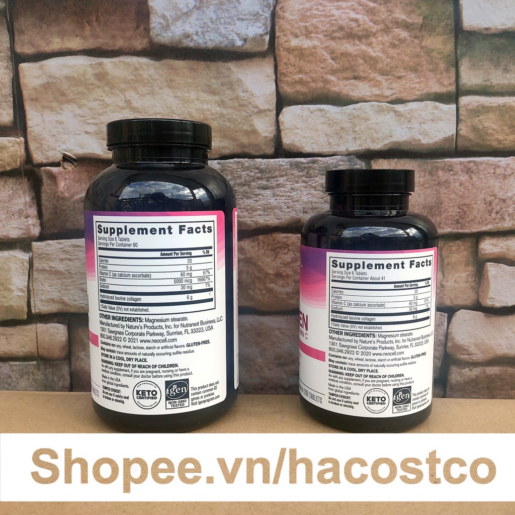 Viên Uống Super Collagen Neocell +C 6000 Mg type 1 - 3 Neocell 360 và 250 viên