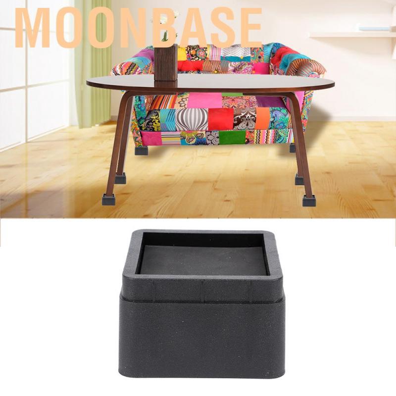 Moonbase 4-piece black bed lifts or furniture elevators  durable stackable Black square 2 &quot;furniture legs Floo