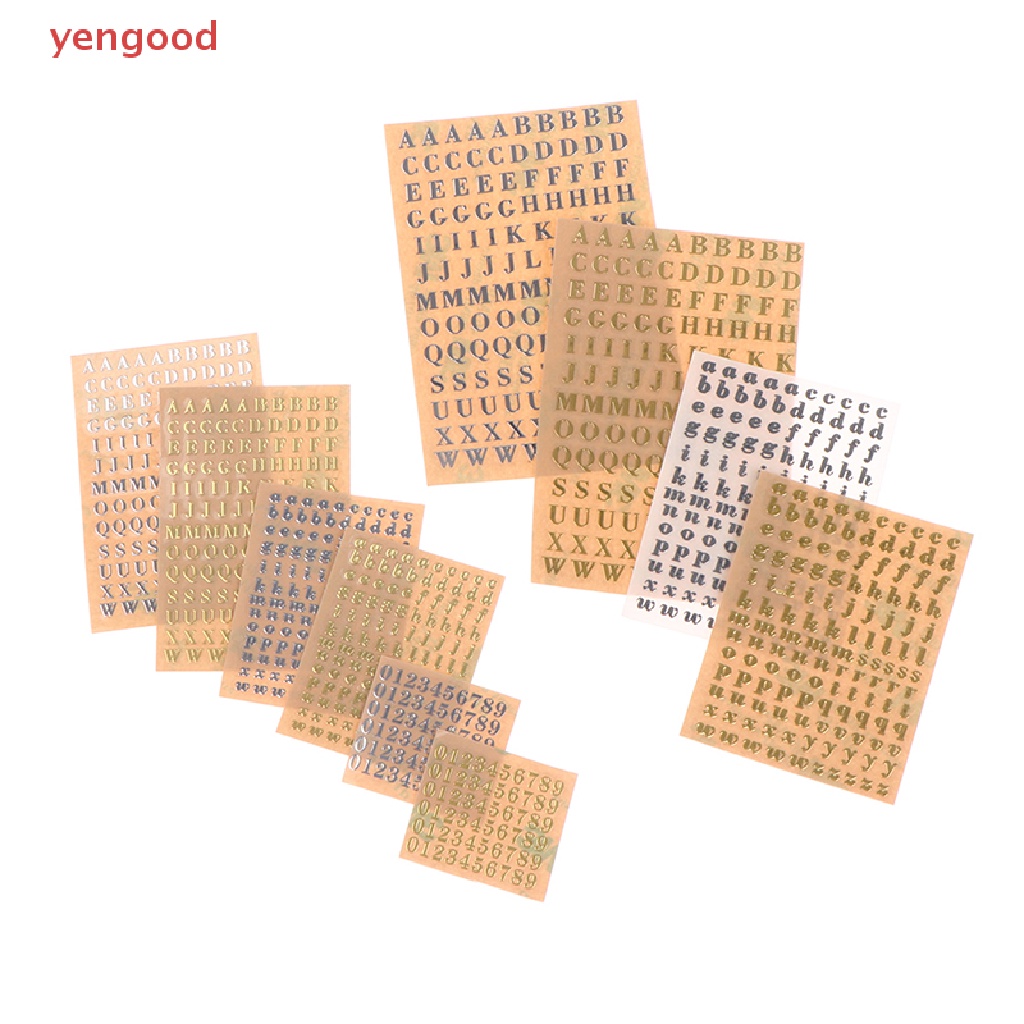 Bộ 3 Miếng Dán Chữ Cái 3mm Bằng Nhựa Epoxy Lấp Lánh