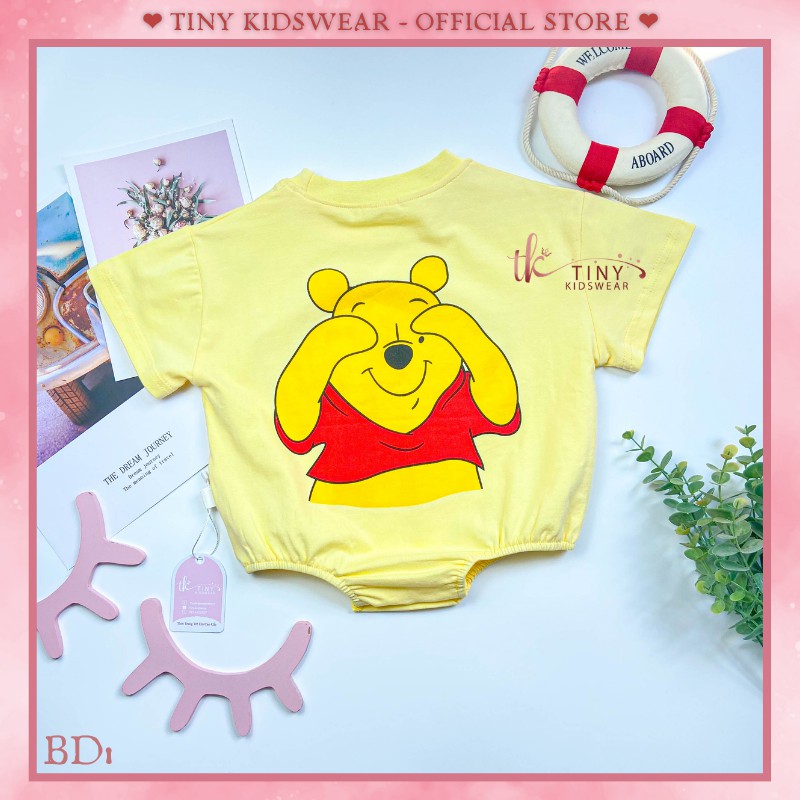 Bộ bodysuit cotton ngắn tay hình Gấu Pooh cho bé từ 5-14kg [BD1]