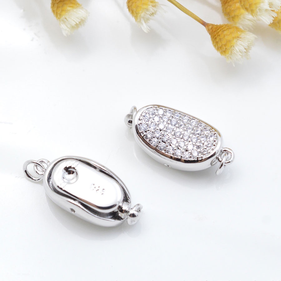 [K30B] Phụ kiện trang sức (DIY) - Khóa Yên ngựa nạm đá  zircon cho vòng cổ vòng tay kiểu chuỗi