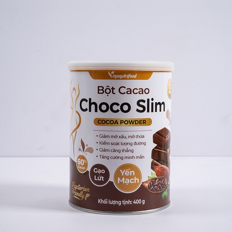 Bột Cacao Choco Slim Vinanutrifood thành phần gạo lứt hỗ trợ kiểm soát cân nặng tăng cường minh mẫn