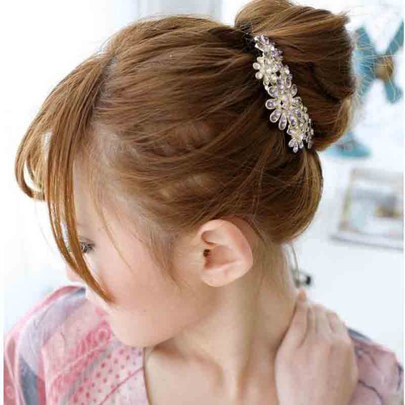 Lược Cài Tóc Hình Hoa Đính Đá Pha Lê Thời Trang Cho Nữ