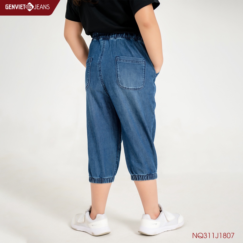 Quần Ngố Jeans Jogger Bé Gái GENVIET KID NQ311J1807