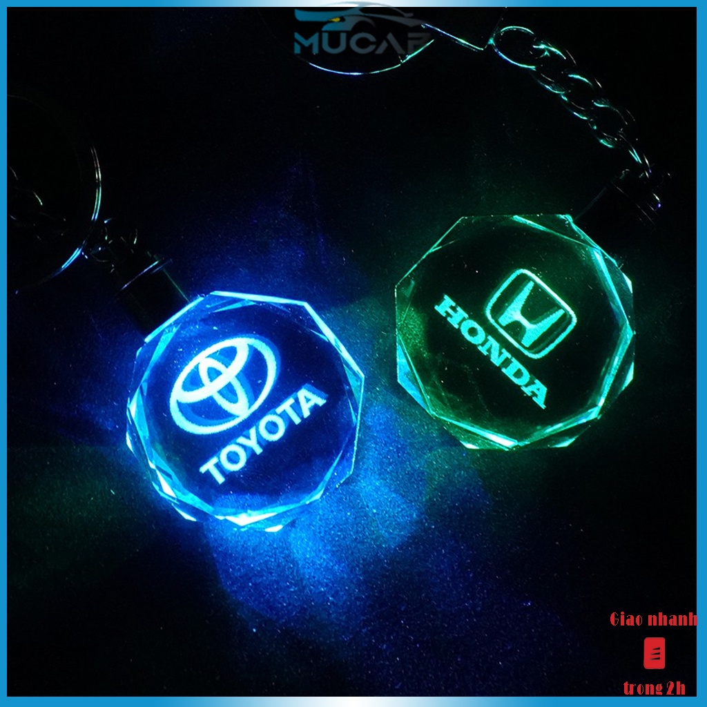 Móc Khoá Xe Ô Tô Hình Logo Hãng Xe Có Đèn Led Nhấp Nháy (Kia, Ford, Honda, Audi, BMW, Toyota)Tặng kèm Pin