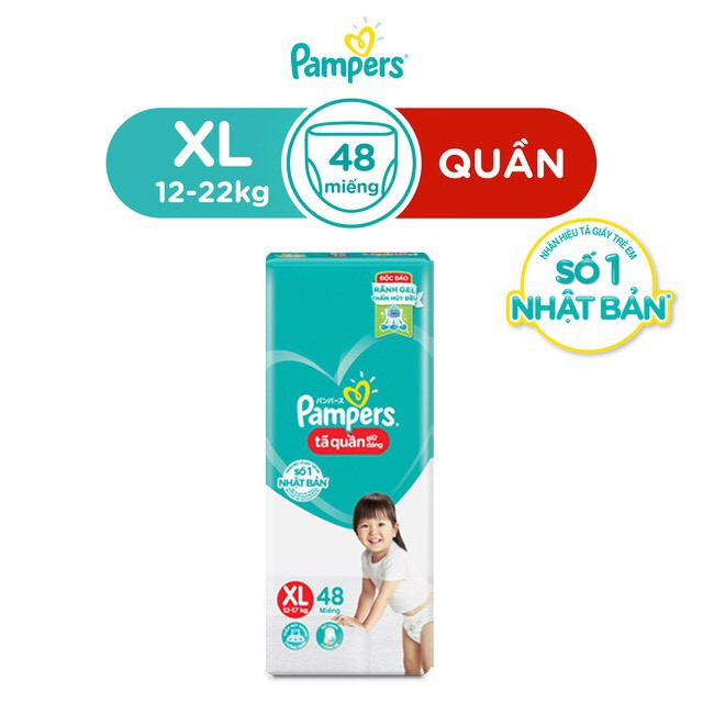 Bỉm Pampers Quần Giữ Dáng Mới Gói Cực Đại M74/L68/XL62/XXL56 - Pamper Gói Đại M60/L54/XL48/XXL44