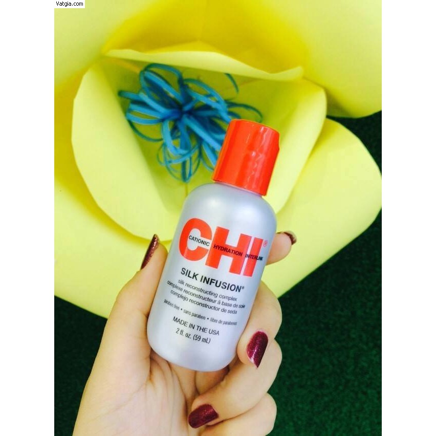 [Size mini] Tinh dầu dưỡng tóc CHI Silk Infusion 15ml, 59ml dành cho tóc khô xơ, hư tổn, chẻ ngọn