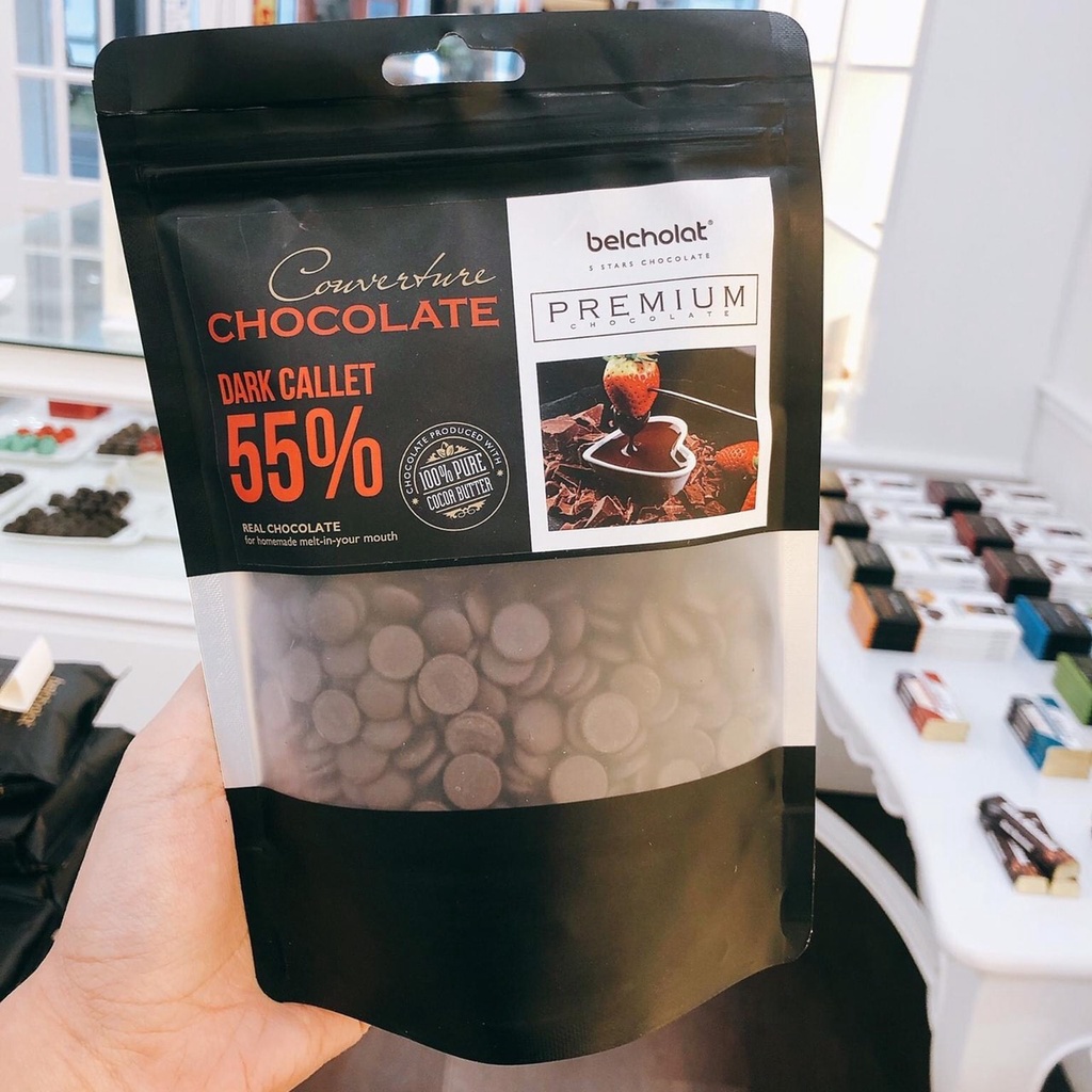 Sô cô la ,Socola, chocolate Belcholat đen nguyên chất đắng 55% cacao / túi 150g -270g