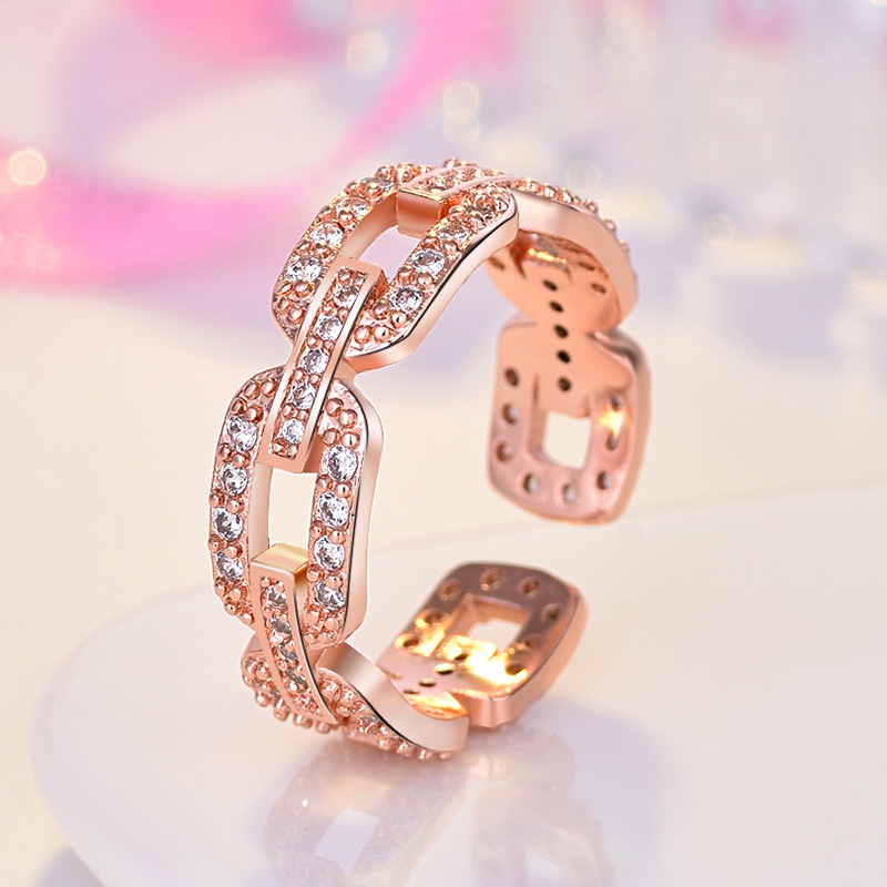 925 Silver Rings Women Korean Fashion Adjustable Crystal Rings Wedding Rings Accessories Gifts