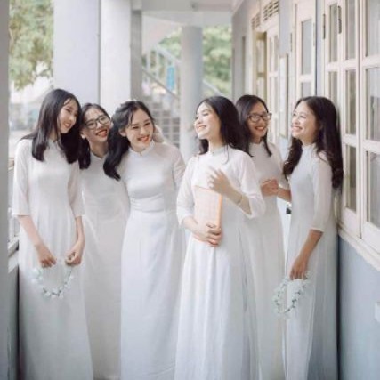 Áo dài trắng nữ sinh lụa tây thi loại 1, tay dài