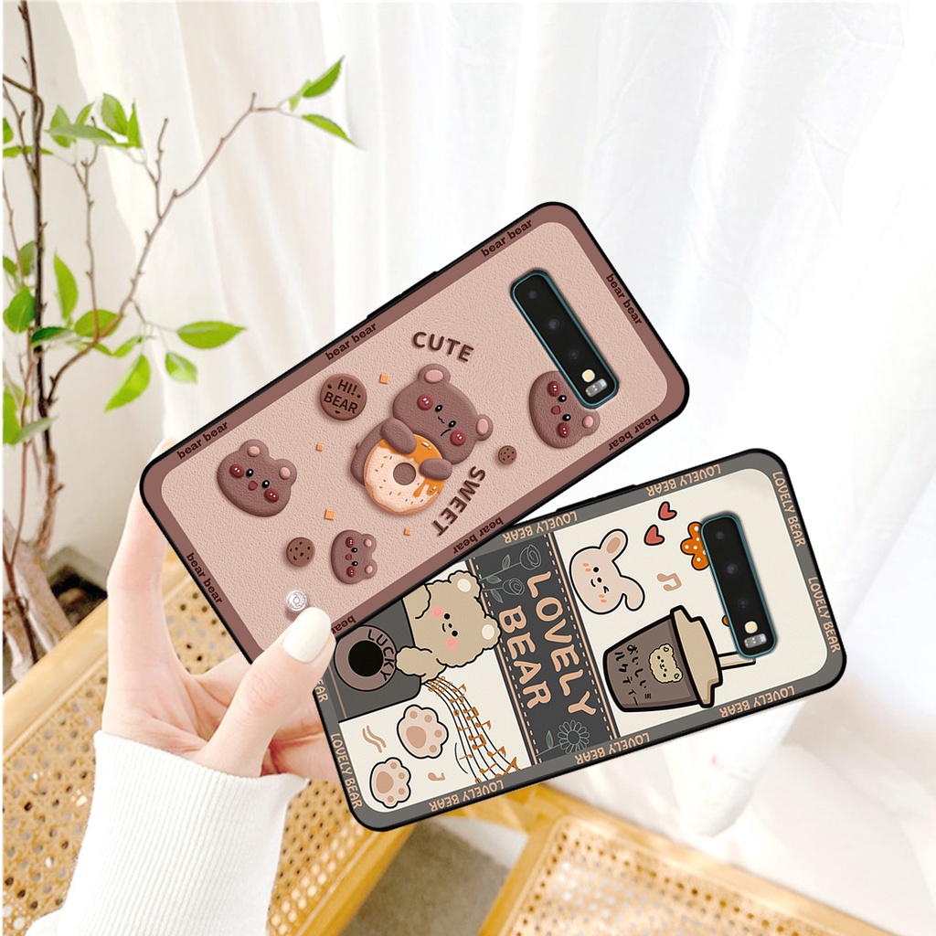 Ốp lưng Samsung S10 - S10 Plus - S10 5G in hình gấu bear dễ thương, bền đẹp.