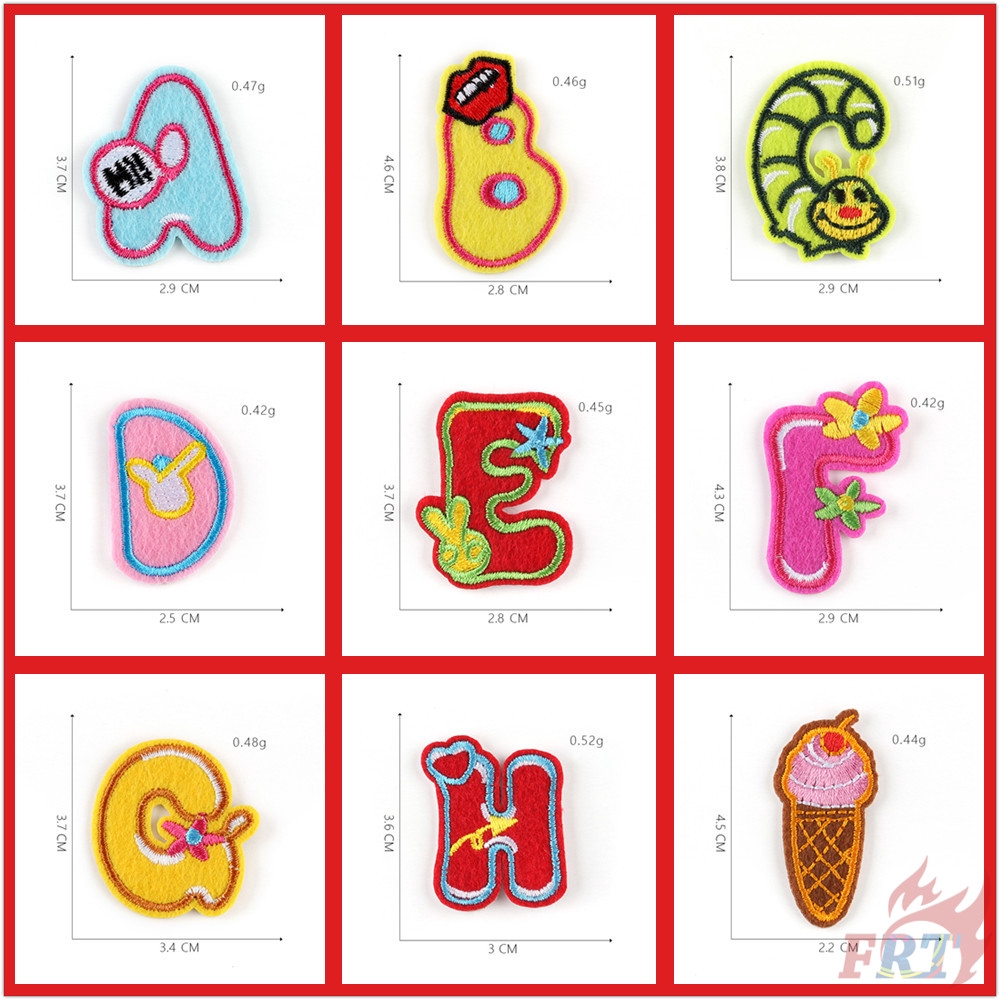 ☸ Cute Cartoon Letters Patch ☸ 1Pc Colorful Diy Sew On Iron On Badges Patches