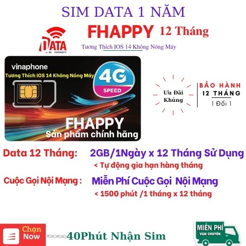 SIM VD89 ,FHappy và D500 12 Tháng( Miễn phí từ 6 đến 12 tháng vào mạng 4G và cuộc gọi )Có Video Kèm Kiểm Tra Tốc Độ 4G