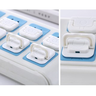 Bộ 10 nắp ổ cắm điện bảo vệ an toàn cho bé có tai gập