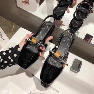 Giày bệt đen đỏ