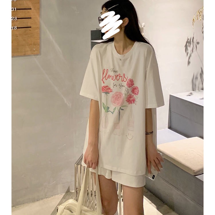 Áo Thun Lửng Tay Ngắn Dáng Rộng Phong Cách Hàn Quốc Thời Trang Cho Nữ