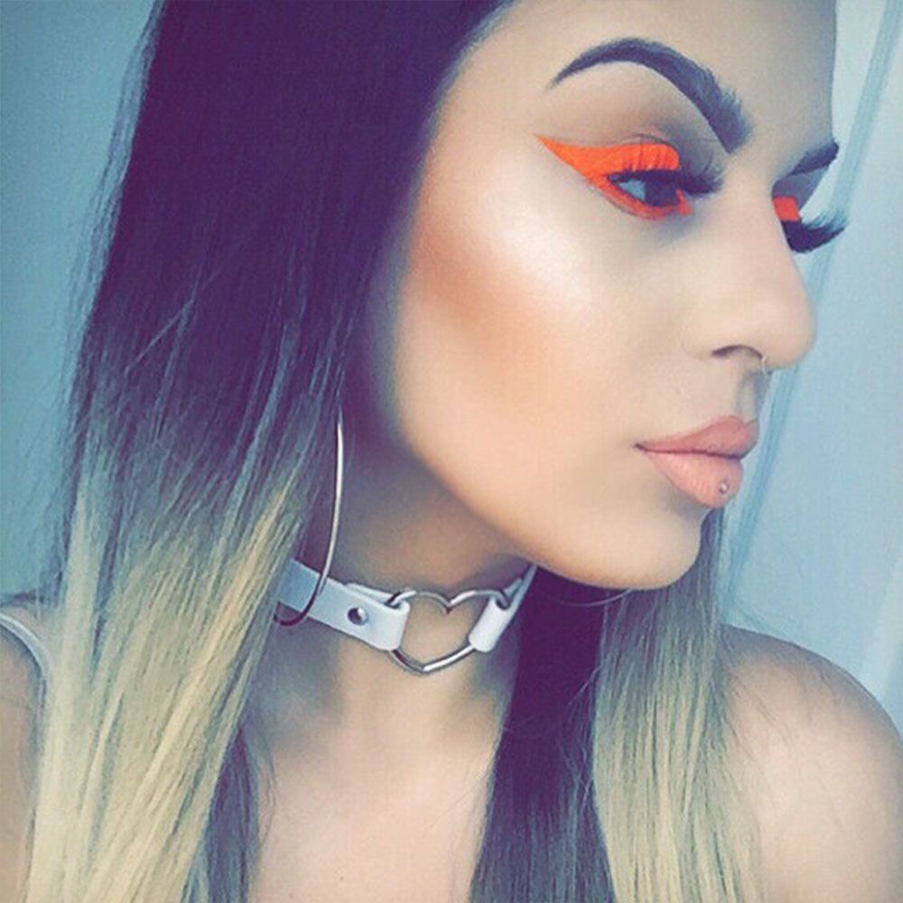 Vòng đeo đùi co giãn đính đinh tán thiết kế hình trái tim phong cách punk gothic thời trang cá tính cho nữ