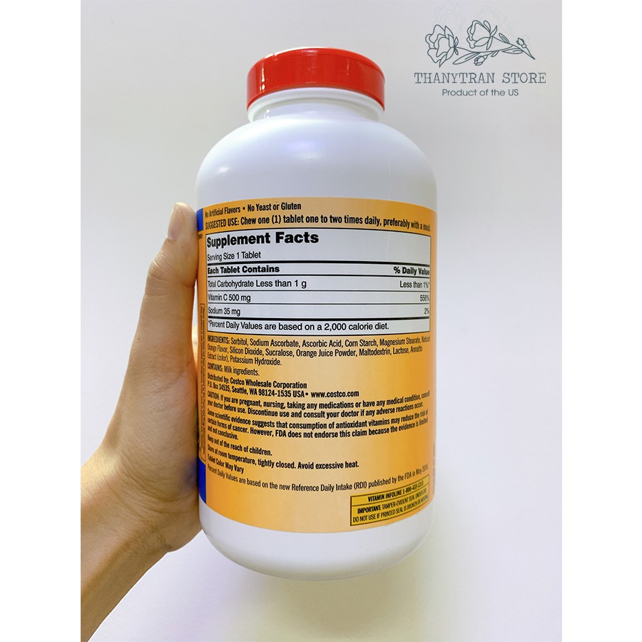 Kẹo Ngậm Bổ Sung Vitamin C 500mg KIRKLAND SIGNATURE | BigBuy360 - bigbuy360.vn