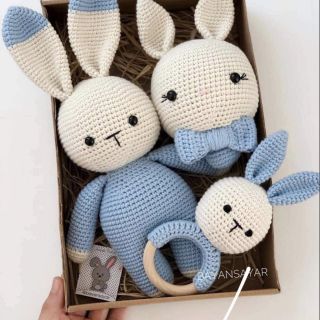 Bộ thỏ xanh và hồng