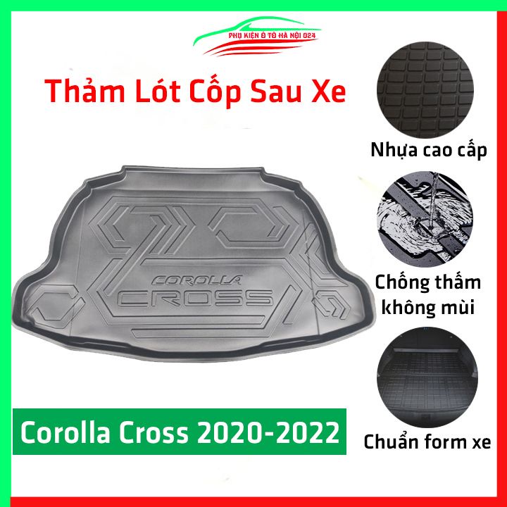 Thảm nhựa lót cốp Corolla Cross 2020-2022 nhựa dẻo dày dặn đàn hồi tốt